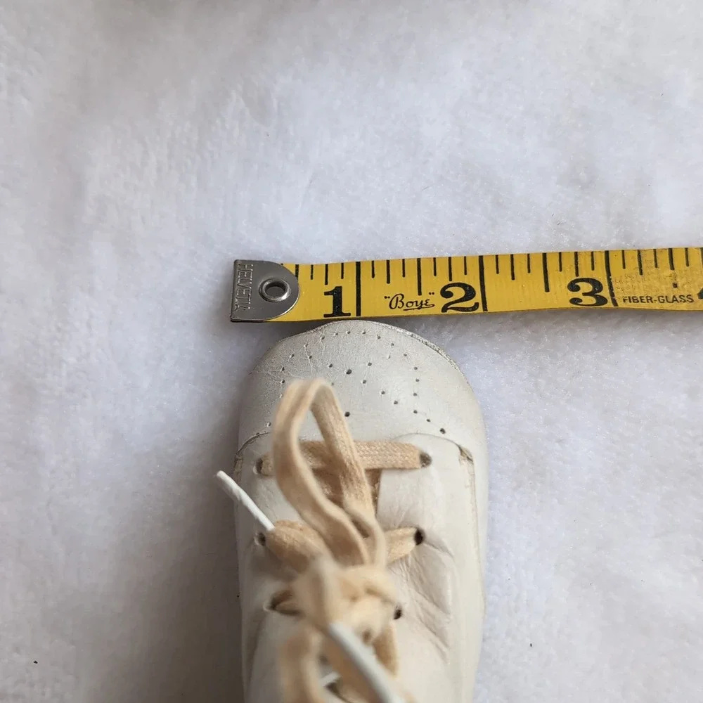 Antique White Leather Baby Shoes 4